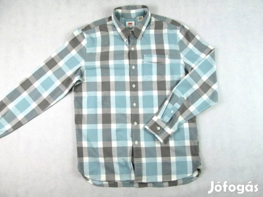 Eredeti Levis (M) Elegáns Kockás Hosszú Ujjú Férfi ING