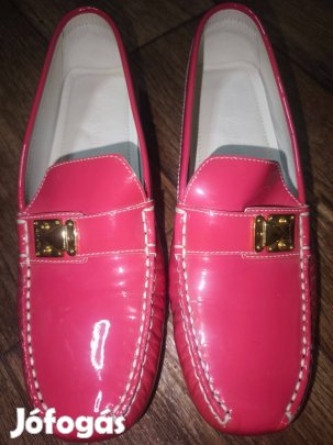 Eredeti Louis Vuitton pink lakk bőr mokaszin cipő - 39,5