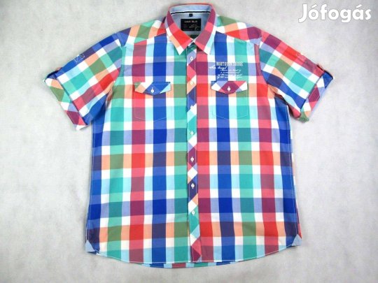 Eredeti Marvelis (XL / 2XL) Elegáns Kockás Rövid Ujjú Férfi ING