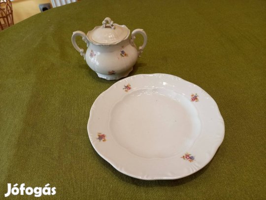 Eredeti Meissen Porcelán Cukortartó és Tányér