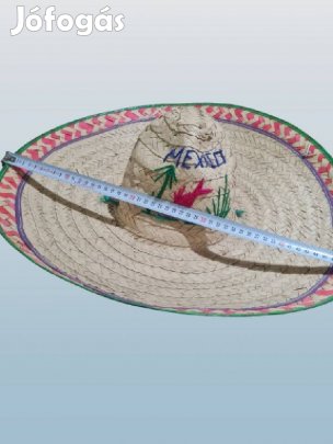 Eredeti Mexikói sombrero szalmakalap extra nagy karimával dekor/jelmez
