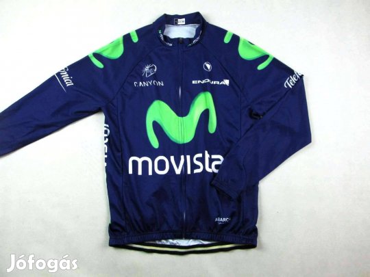 Eredeti Movistar Canyon (L) Férfi Kerékpáros Cipzáros Sport Felső