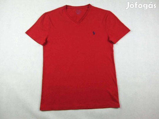Eredeti Ralph Lauren (S) Rövid Ujjú Férfi Meggypiros Pamut Póló
