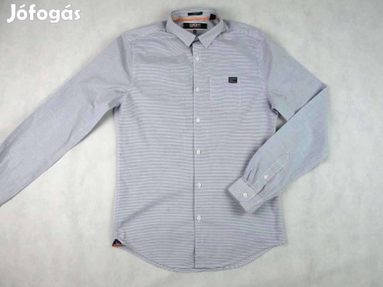 Eredeti Superdry (S) Elegáns Vékony-Csíkos Hosszú Ujjú Férfi ING