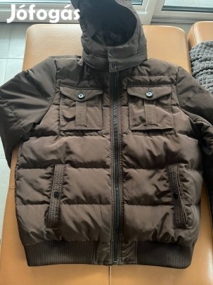 Eredeti Tommy Hilfiger L férfi levehető kapucnis bélelt téli kabát