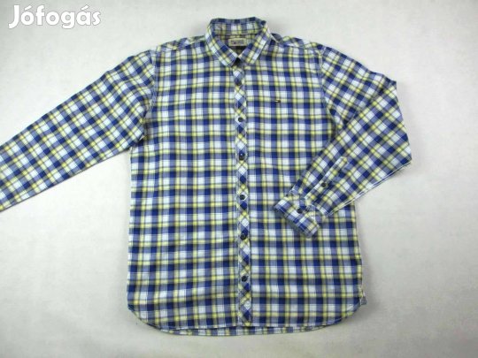 Eredeti Tommy Hilfiger (L / XL) Elegáns Kockás Hosszú Ujjú Férfi ING