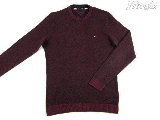 Eredeti Tommy Hilfiger (M) Elegáns Férfi Bordó Pulóver