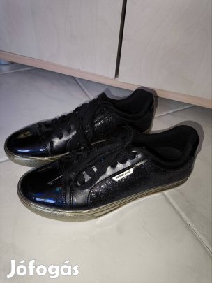 Eredeti Versace Jeans fekete lakk és glitter sneaker 37