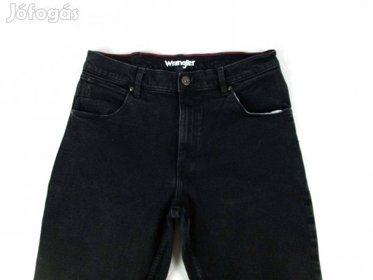 Eredeti Wrangler Straight (W34 / L34) Férfi Fekete Sztreccses Farmer