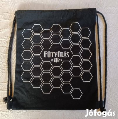 Eredeti "Fütyülős" Mézes Fekete Pamut Zsinóros Hátizsák / Táska