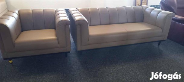 Eredeti bőr 3-as kanapé, fotellel Block