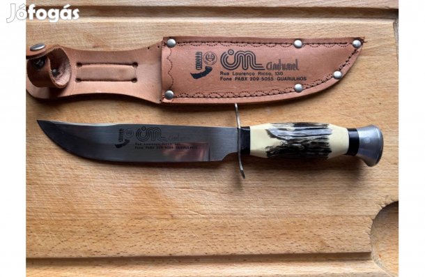 Eredeti brazil vadászkés, bőr tokkal