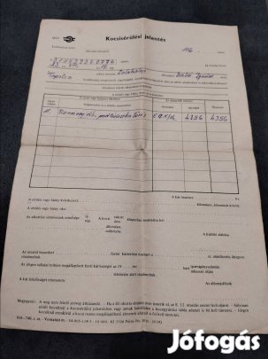Eredeti kocsisérülési jelentés 1983 MÁV