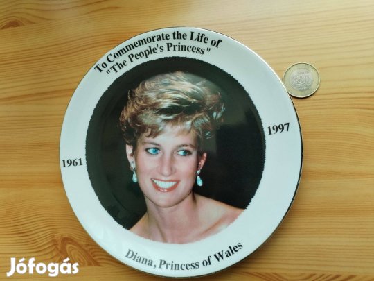 Eredeti korabeli emlék tányér "Diana Walesi Hercegnő" jelzet db