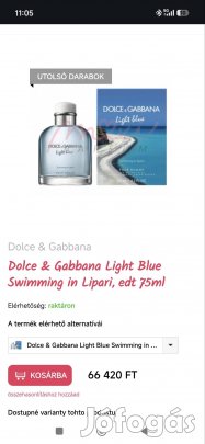 Eredeti limitált szériás Parfüm - Dolce & Gabbana light blue