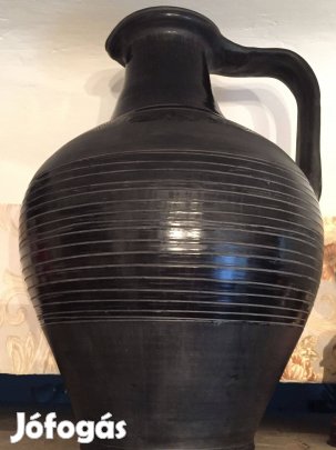Eredeti mezőtúri Fekete kerámia korsó nagy méretű eladó