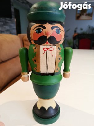 Eredeti német fa diótörő figura - Vintage Vadász/Erdész