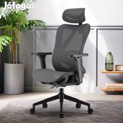 Ergonomikus irodai szék, forgószék, fekete (T15) hálós