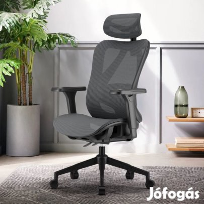 Ergonomikus irodai szék, forgószék, fekete (T15) hálós