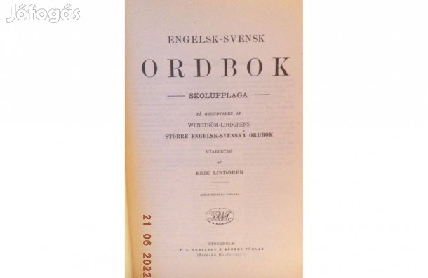 Erik Lindgren: Svéd - Angol - Svéd szótár