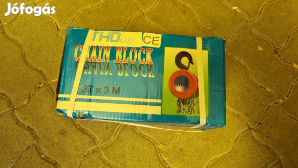 Erős 3 Tonnás csigás emelőlánc, láncos emelő, flaschenzug, jó áron