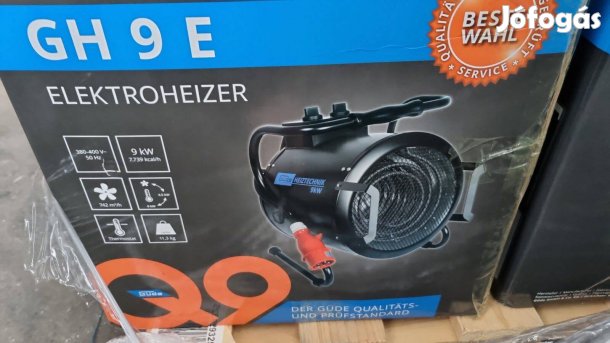 Erős 9000W fűtőteljesítménnyel elektromos hőlégbefúvó, garanciával