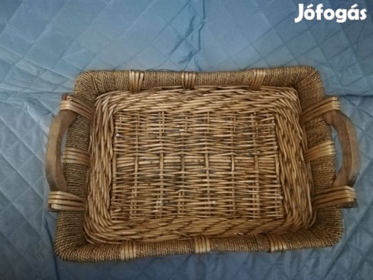 Erős masszív,nagyméretű fonott tálca,56x37.5 cm,különleges!/62