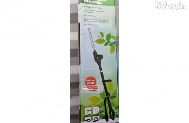 Erőteljes sövényvágó 45cm-es vágóhosszal, teleszkópos sövény nyíró