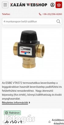 Esbe termosztatikus keverőszelep 