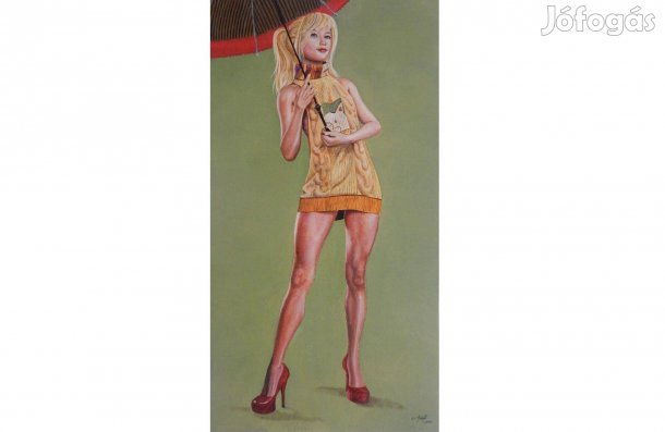 Esernyős lány (Festő: Angyalos László)