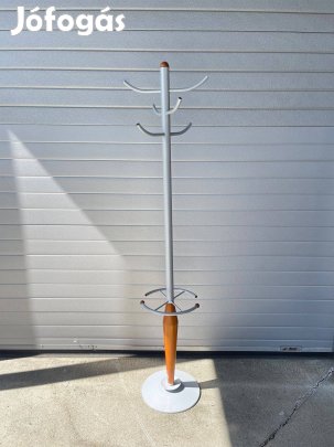 Esernyőtartós fogas, faberakással, szürke - használt kabátakasztó