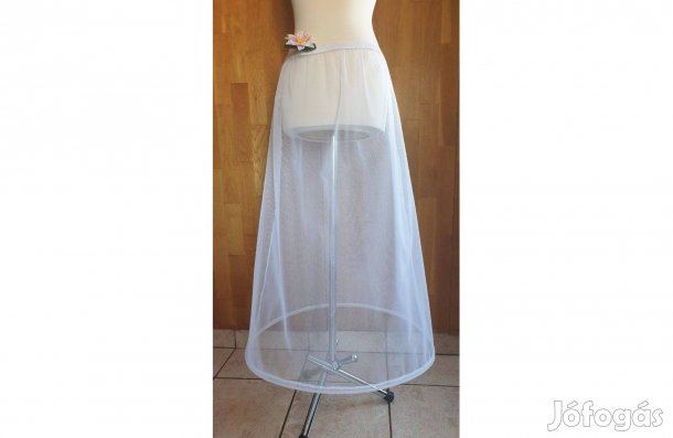 Esküvő ASZ01A - 1 körös rugalmas fehér menyasszonyi alsószoknya, abron