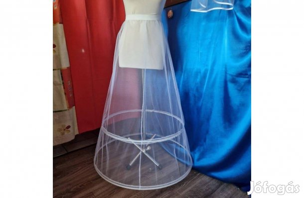 Esküvő ASZ02B - 2 körös (65+80cm) rugalmas fehér menyasszonyi alsószok