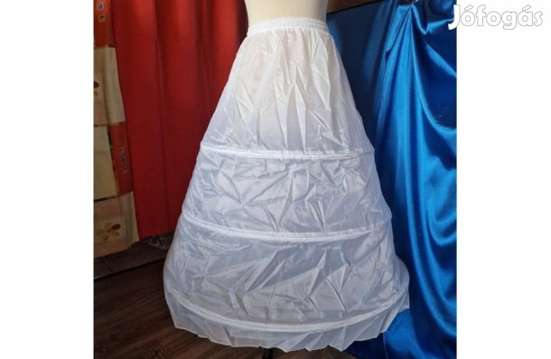 Esküvő ASZ03A - 3 körös fehér selyem menyasszonyi alsószoknya, abroncs