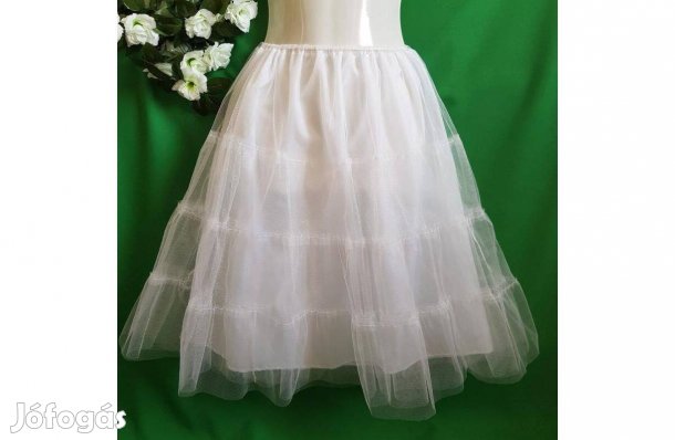 Esküvő ASZ08 Hófehér 2 rétegű bélelt fodros alsószoknya
