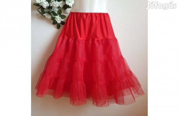 Esküvő ASZ30B Piros rugalmas felső részű 2 rétegű fodros alsószoknya