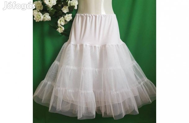 Esküvő ASZ30 Hófehér rugalmas felső részű 2+1 rétegű fodros alsószok