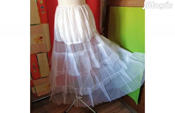Esküvő ASZ32 - 3 fodros menyasszonyi alsószoknya gumis selyem felsőrés