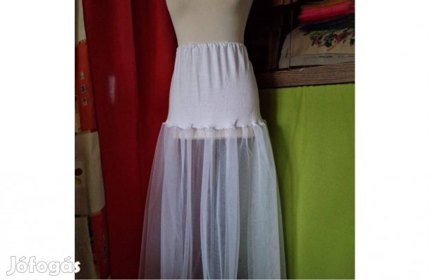 Esküvő ASZ59 - Rugalmas pamut és tüll fehér menyasszonyi alsószoknya