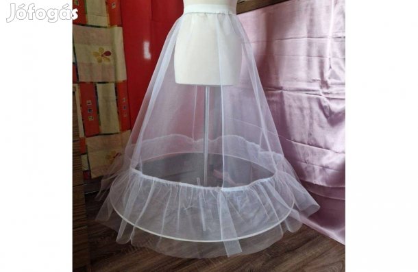 Esküvő ASZ63 - kb. 95cm-es 1 körös fodros fehér menyasszonyi alsószokn