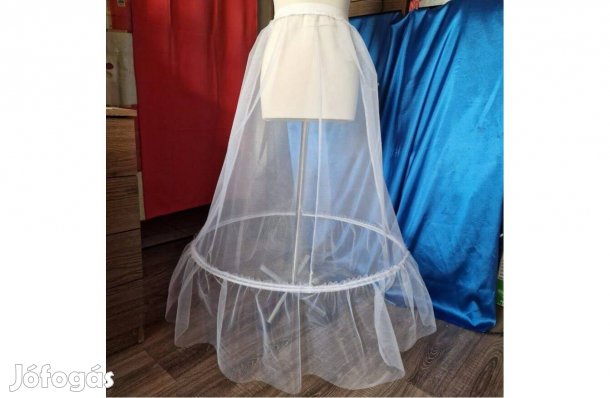 Esküvő ASZ64B - kb. 83cm-es 1 körös fodros fehér menyasszonyi alsószok