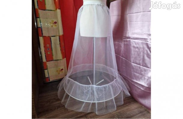 Esküvő ASZ65 - 72cm-es 1 körös fodros fehér menyasszonyi alsószoknya,