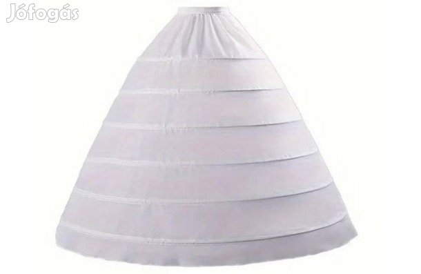Esküvő ASZ66 - 6 körös fehér selyem menyasszonyi alsószoknya, abroncs