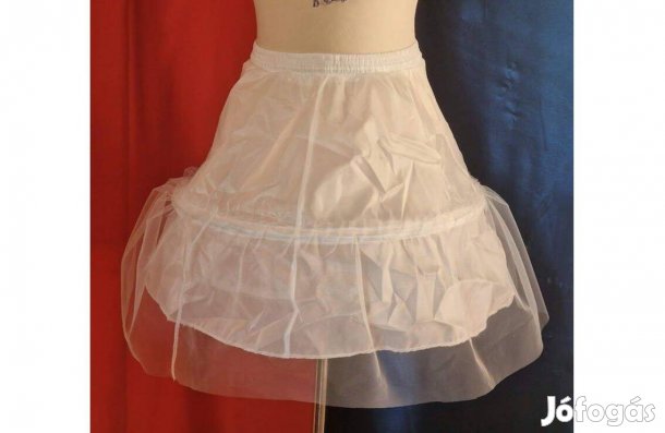 Esküvő ASZ67 - 1 körös fodros fehér selyem menyasszonyi alsószoknya