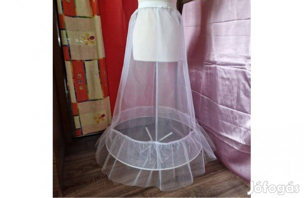 Esküvő ASZ71 - 65cm-es 1 körös fodros fehér menyasszonyi alsószoknya,