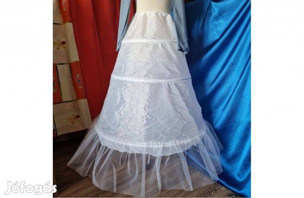 Esküvő ASZ72 - 3 körös fehér selyem menyasszonyi alsószoknya, abroncs