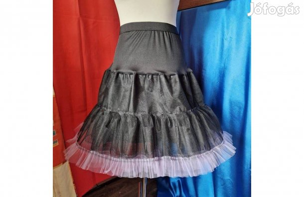 Esküvő ASZ86 Fekte rugalmas felső részű 4+1 rétegű fodros alsószokny