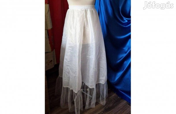 Esküvő ASZ92 - Ekrü selyem menyasszonyi alsószoknya tüll fodorral