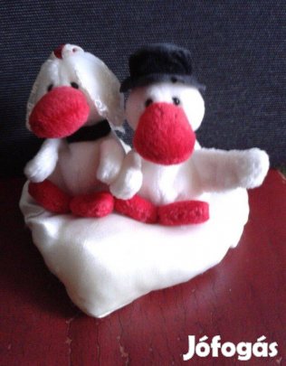 Esküvői kacsa pár plüss 11 cm plüssfigura