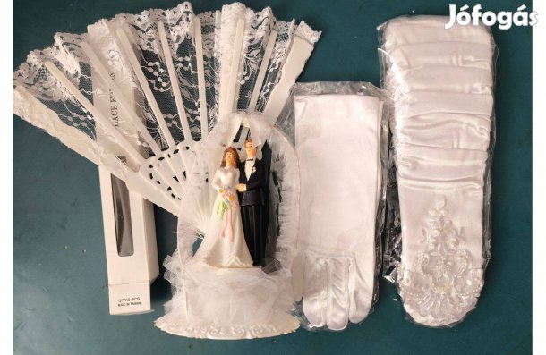 Esküvői kellékek , kesztyű , legyező stb